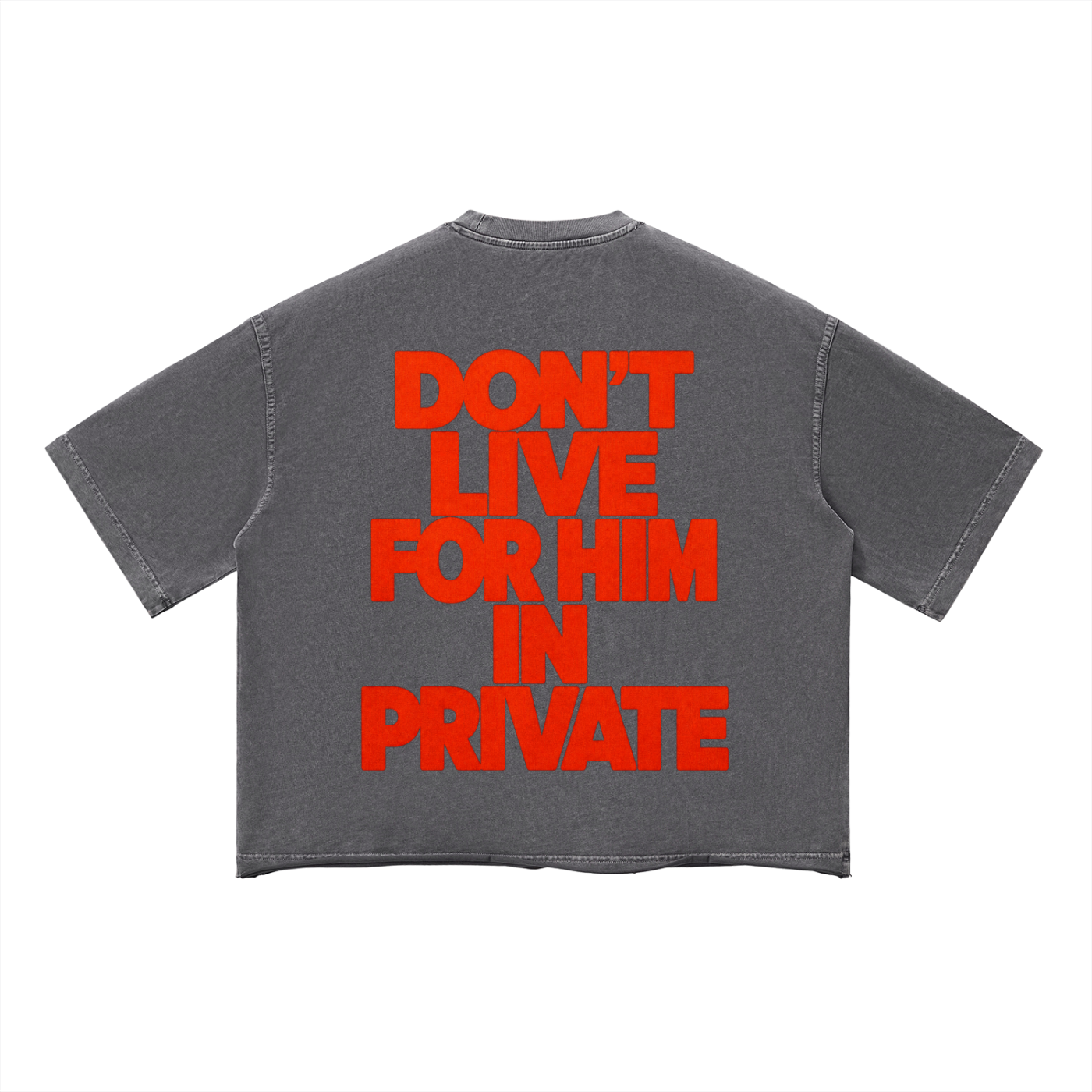 JESUS DIED FOR YOU IN PUBLIC Vintage Wash Boxy T-Shirt