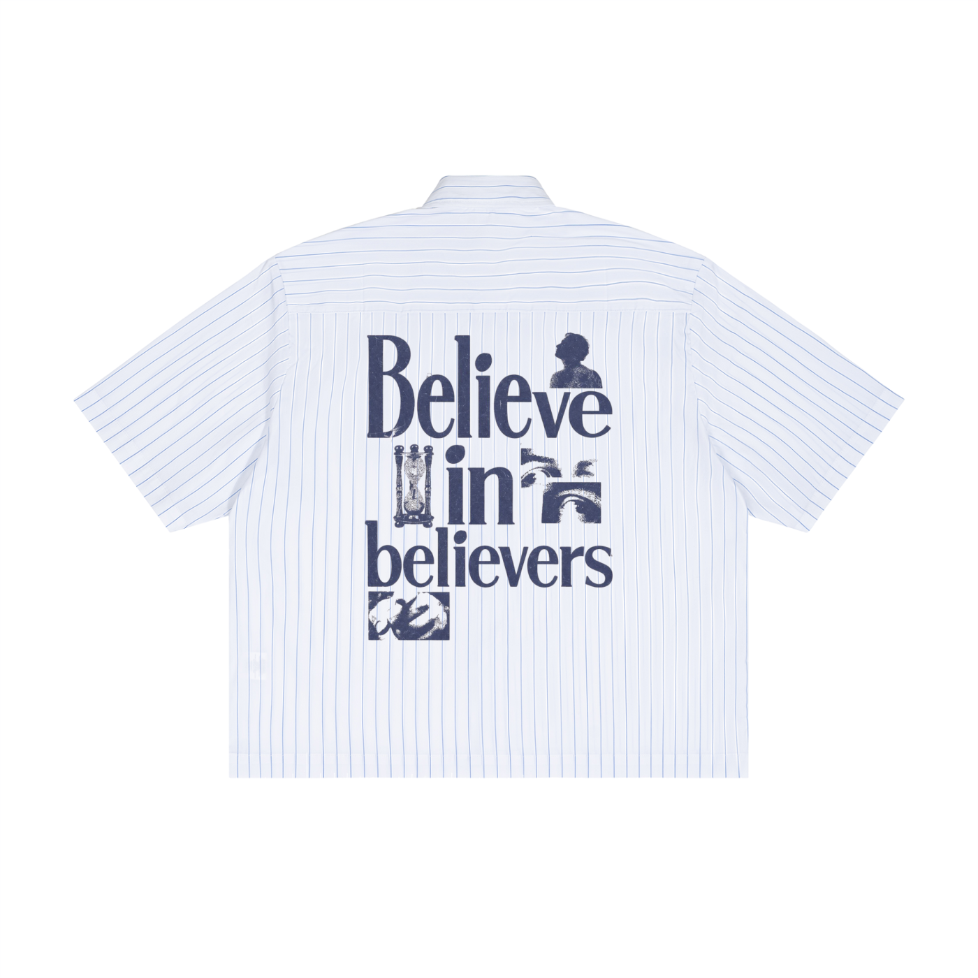 BIB Unisex Striped Boxy Button-Up Shirt