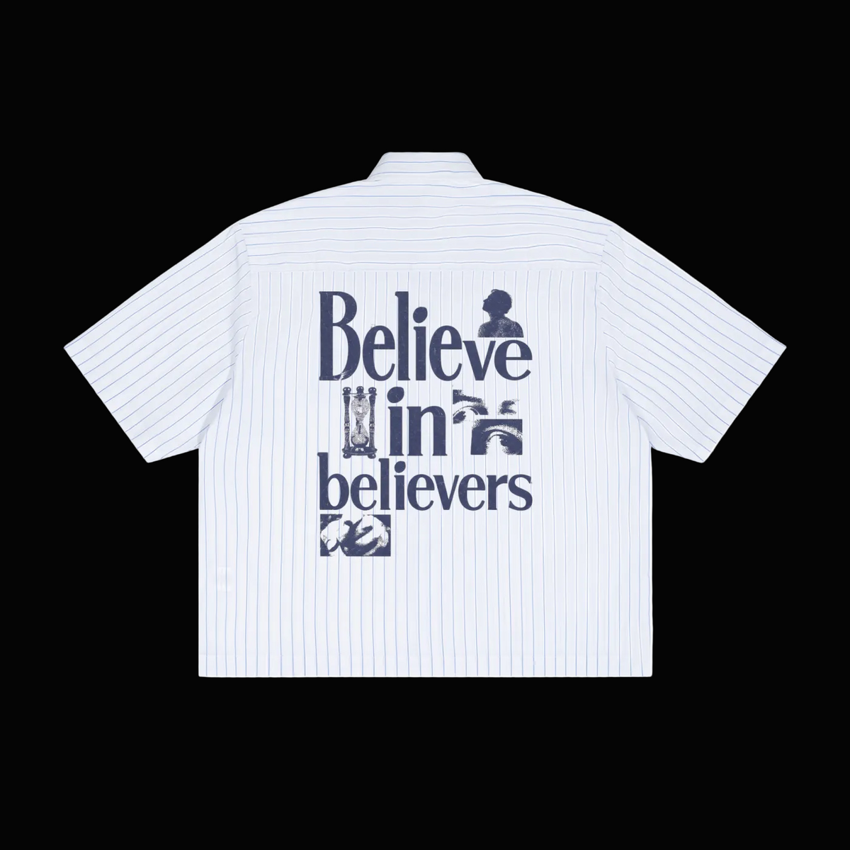 BIB Unisex Striped Boxy Button-Up Shirt