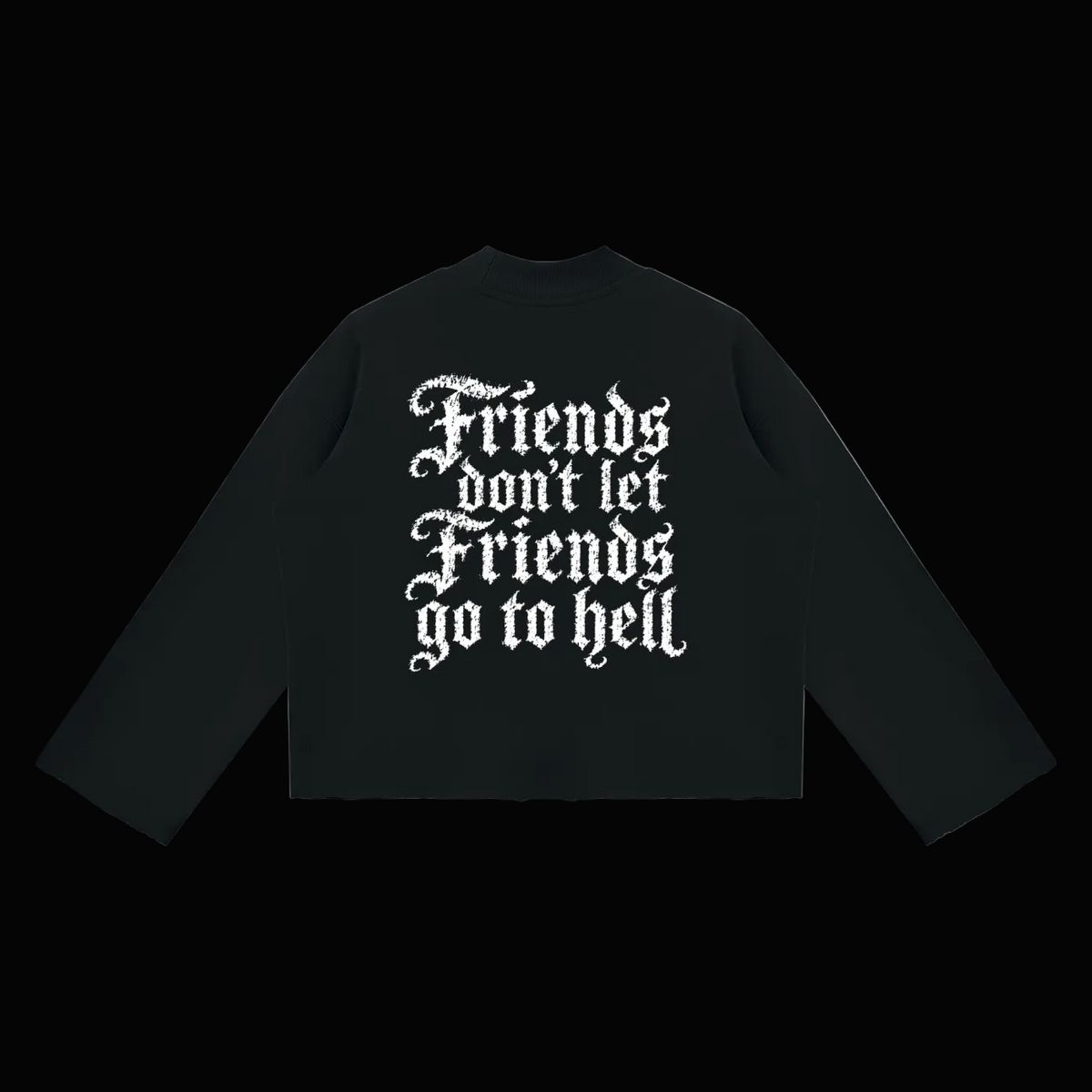 FDLFGTH Mock Neck Raw Edge Boxy Sweatshirt
