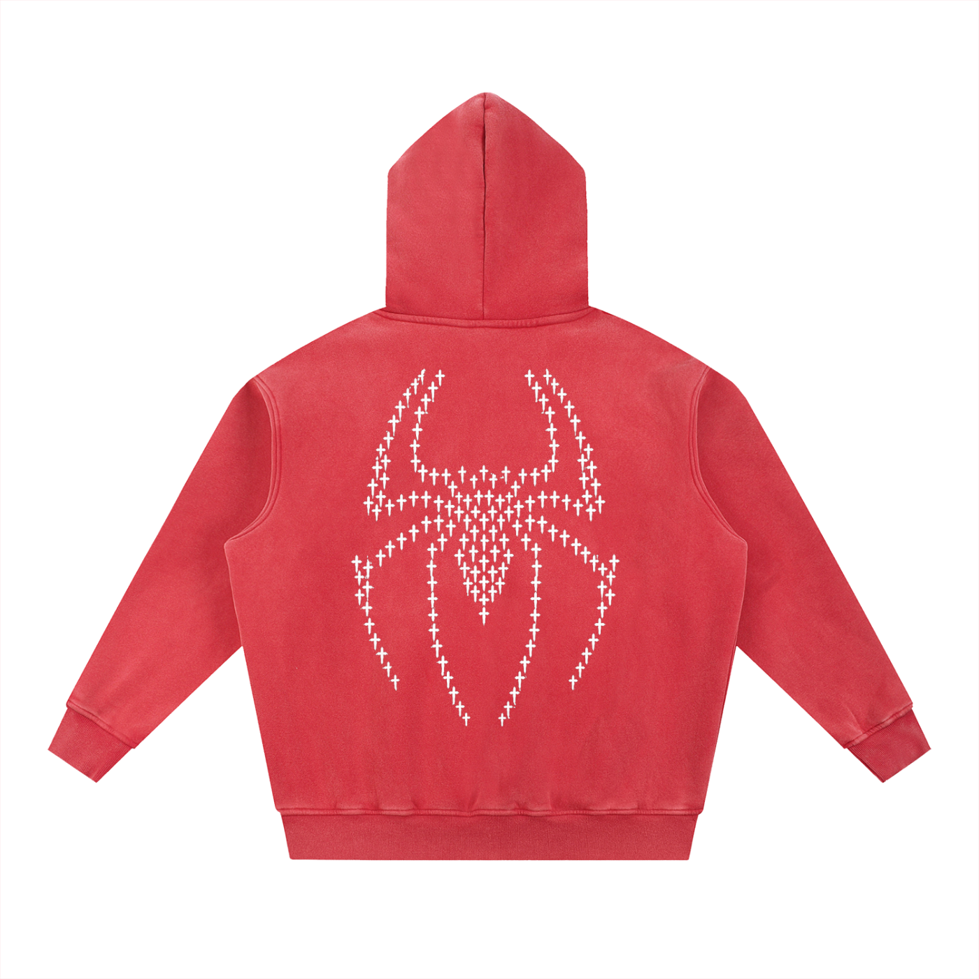 CROSS UP SPIDEY Snow Wash Fleece Oversize Hoodie