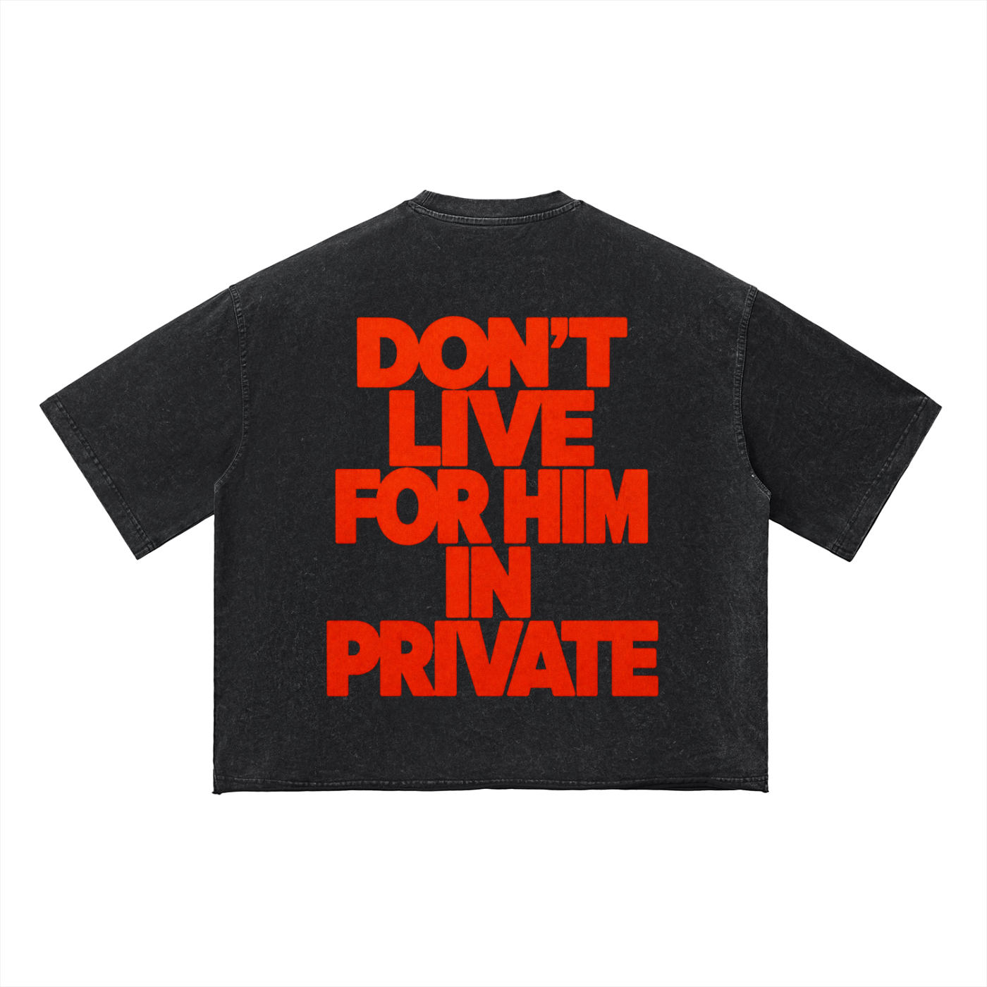 JESUS DIED FOR YOU IN PUBLIC Vintage Wash Boxy T-Shirt