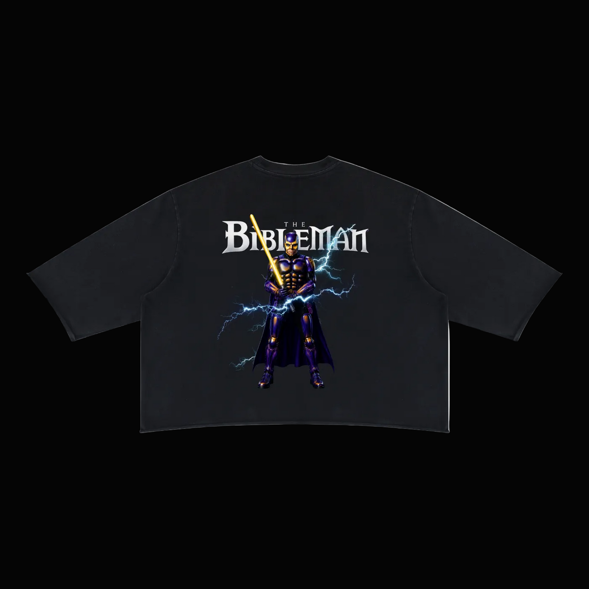 BIBLEMAN Unisex Mineral Wash Raw Hem Boxy T-Shirt