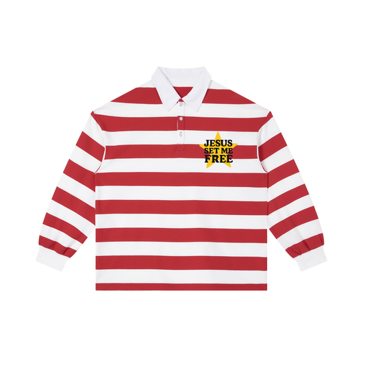 JSMF Color Block Stripe Polo Shirt