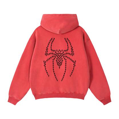 CROSS UP SPIDEY Zip-Through Boxy Fleece Hoodie