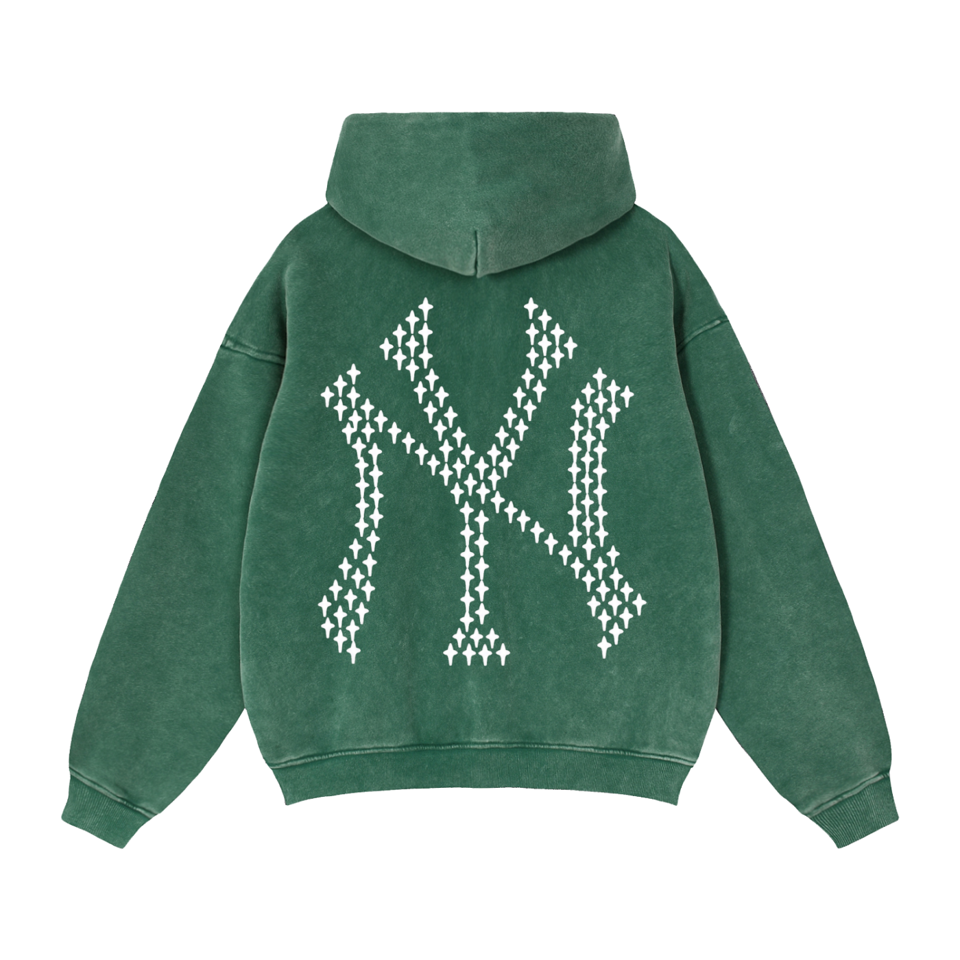 CROSS UP NY Zip-Through Boxy Fleece Hoodie