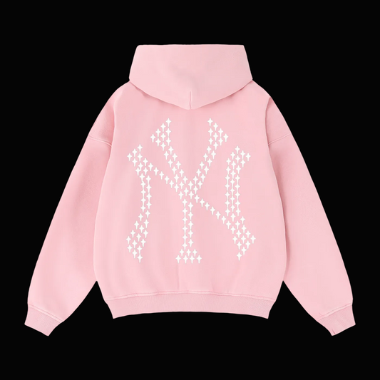 CROSS UP NY Zip-Through Boxy Fleece Hoodie