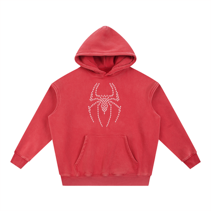 CROSS UP SPIDEY Snow Wash Fleece Oversize Hoodie