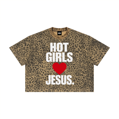 RTG X AVERY HGLJ Leopard Print Boxy T-Shirt