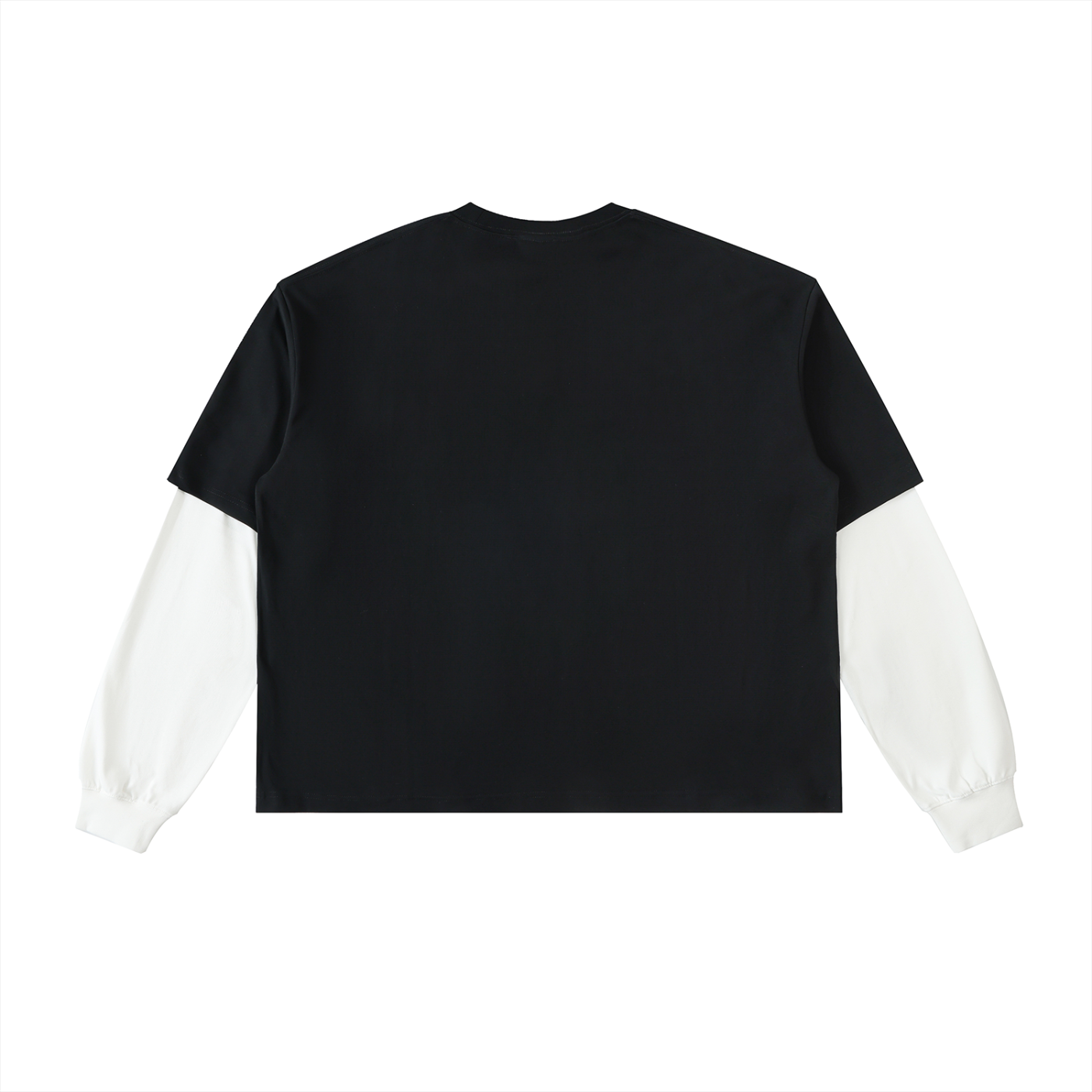 LIGHT OF THE WRLD Layered Contrast Sleeve Cotton T-Shirt