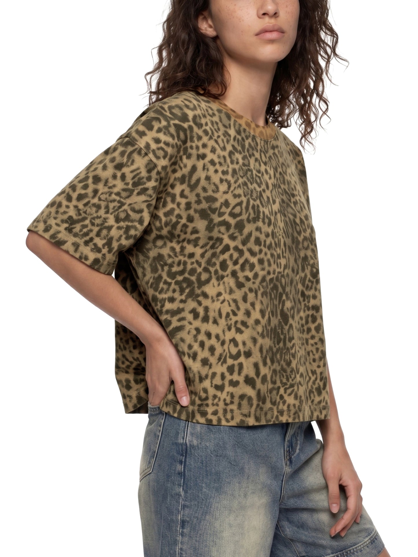 RTG X AVERY HGLJ Leopard Print Boxy T-Shirt